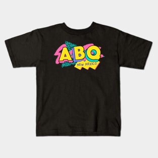 Albuquerque, New Mexico Retro 90s Logo Kids T-Shirt